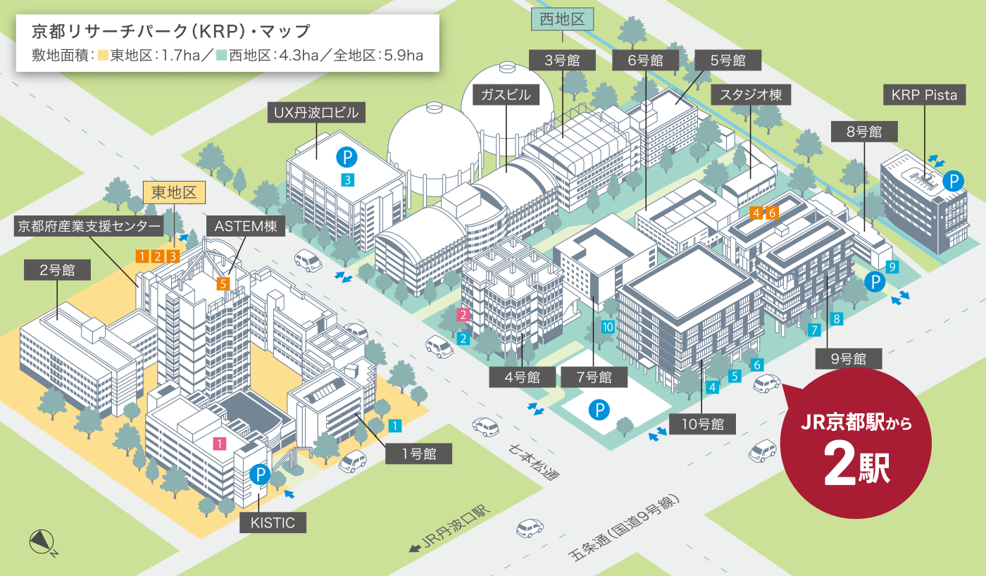 京都リサーチパーク (KRP)・マップ