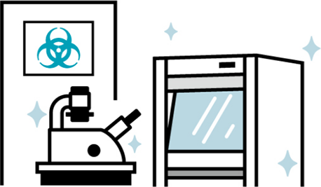 P2/BSL2対応の機器付ラボ
